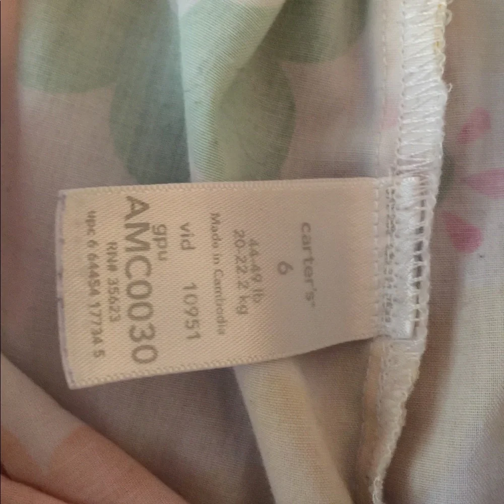 Carter’s Cotton Floral Print PJ Pants Size 6